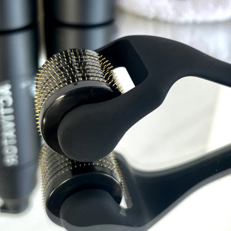 Beard Roller Microneedle Frosted Black Titanium Alloy Needle