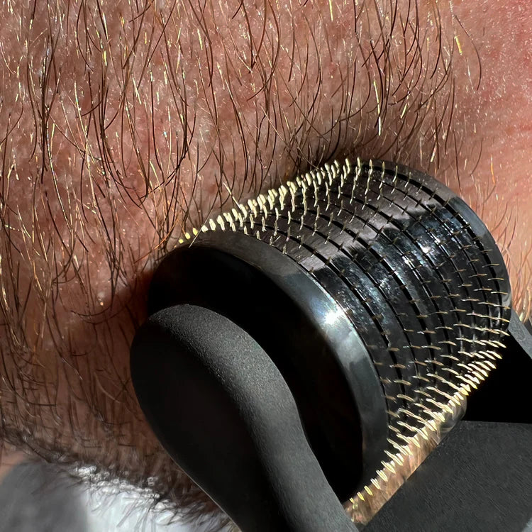 Beard Roller Microneedle Frosted Black Titanium Alloy Needle